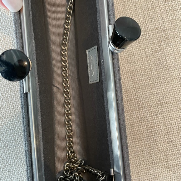 Aldo Grey Swede Clutch - Picture 1 of 2